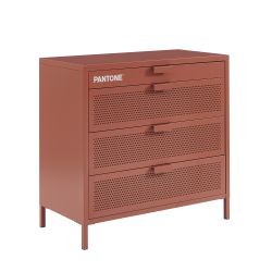 Commode PANTONE 4 tiroirs métal terracotta 80cm
