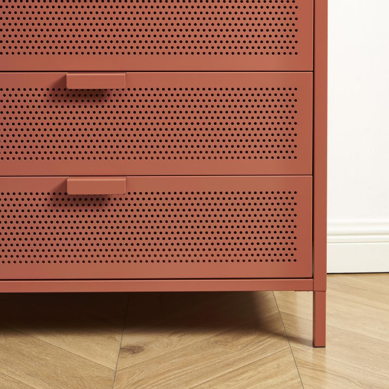 Commode PANTONE 4 tiroirs métal terracotta 80cm