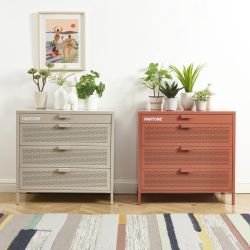 Commode PANTONE 4 tiroirs métal terracotta 80cm