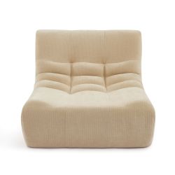 Chauffeuse JANIS modulable 1 place velours beige