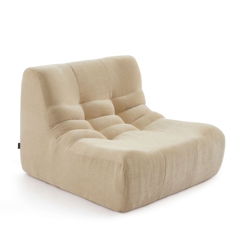 Chauffeuse JANIS modulable 1 place velours beige