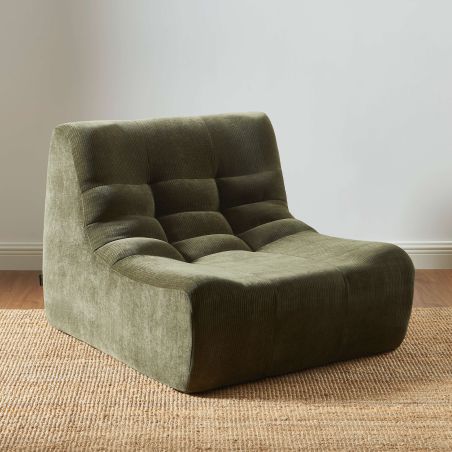 Chauffeuse JANIS modulable 1 place velours vert