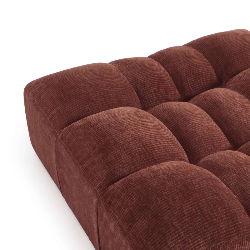 Pouf JANIS modulable 1 place velours bordeaux
