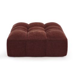 Pouf JANIS modulable 1 place velours bordeaux