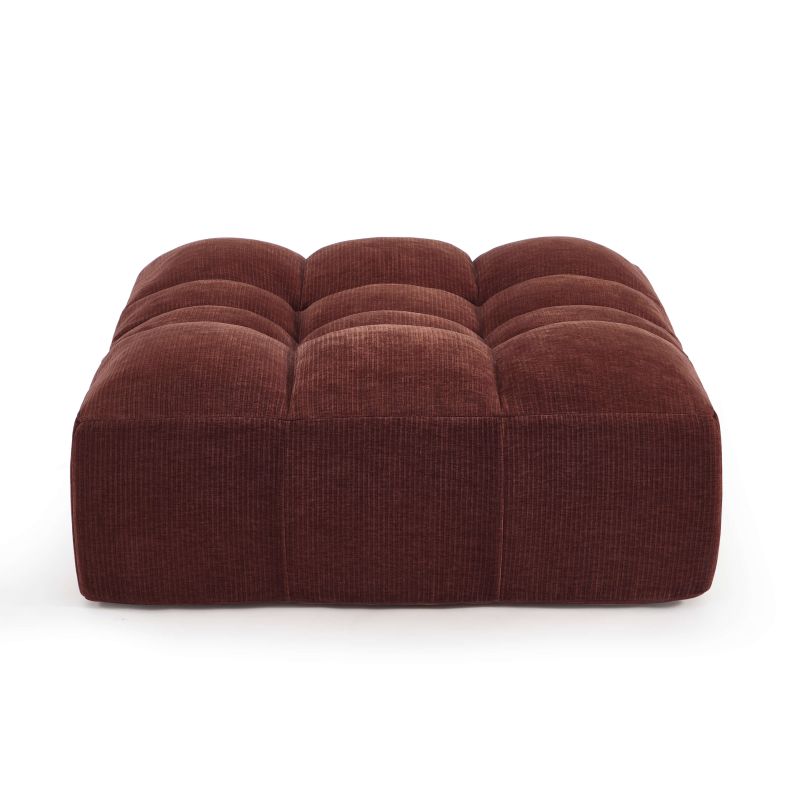 Pouf JANIS modulable 1 place velours bordeaux