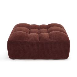 Pouf JANIS modulable 1 place velours bordeaux