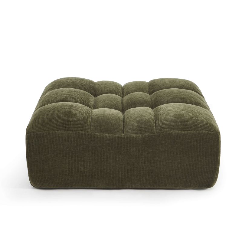 Pouf JANIS modulable 1 place velours vert