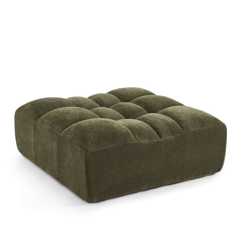 Pouf JANIS modulable 1 place velours vert
