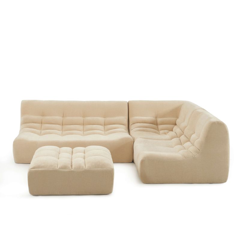 Chauffeuse JANIS modulable 1 place velours beige