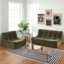 Banquette JANIS modulable 2 places velours vert