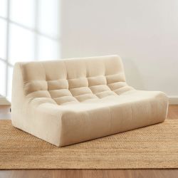 Banquette JANIS modulable 2 places velours beige