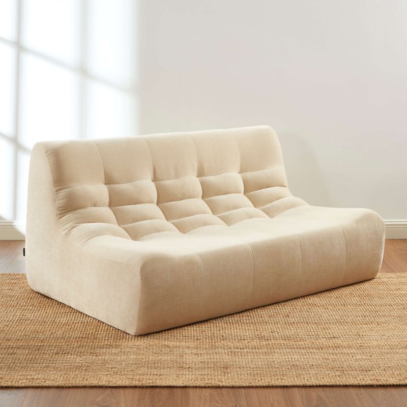 Banquette JANIS modulable 2 places velours beige