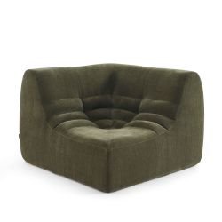 Chauffeuse d'angle JANIS modulable 1 place velours vert