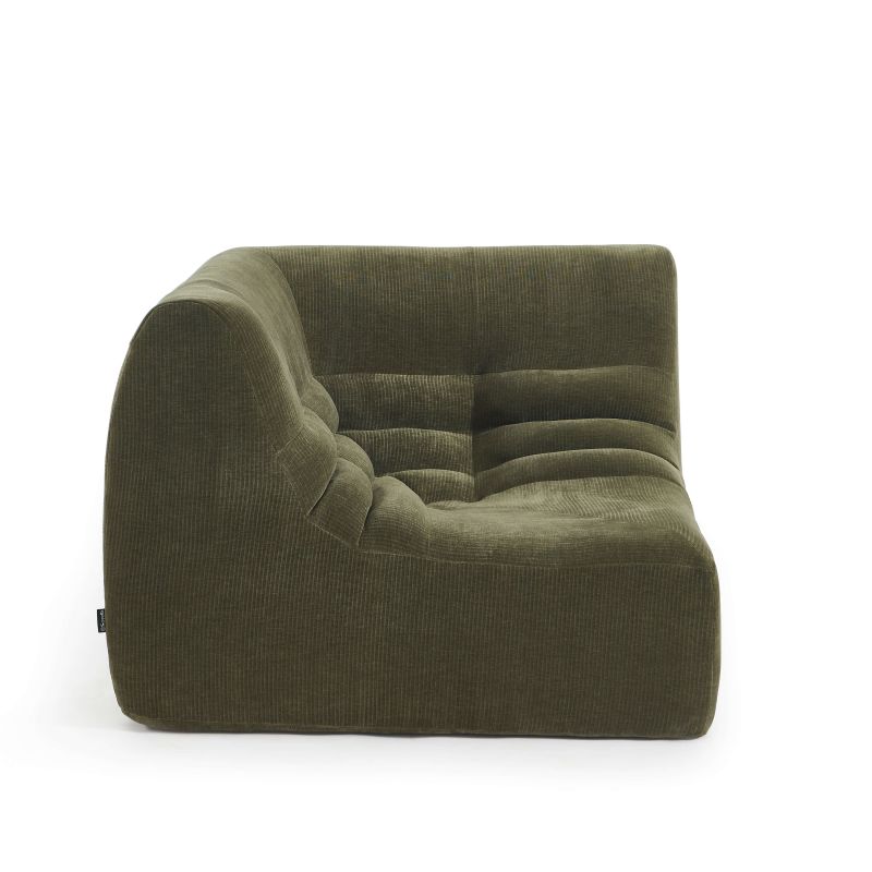 Chauffeuse d'angle JANIS modulable 1 place velours vert