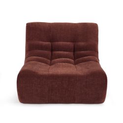 Chauffeuse JANIS modulable 1 place velours bordeaux