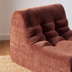 Chauffeuse JANIS modulable 1 place velours bordeaux