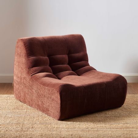 Chauffeuse JANIS modulable 1 place velours bordeaux