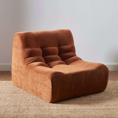 Chauffeuse JANIS modulable 1 place velours terracotta