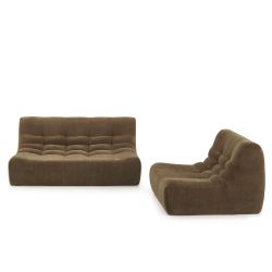 Banquette JANIS modulable 2 places velours marron