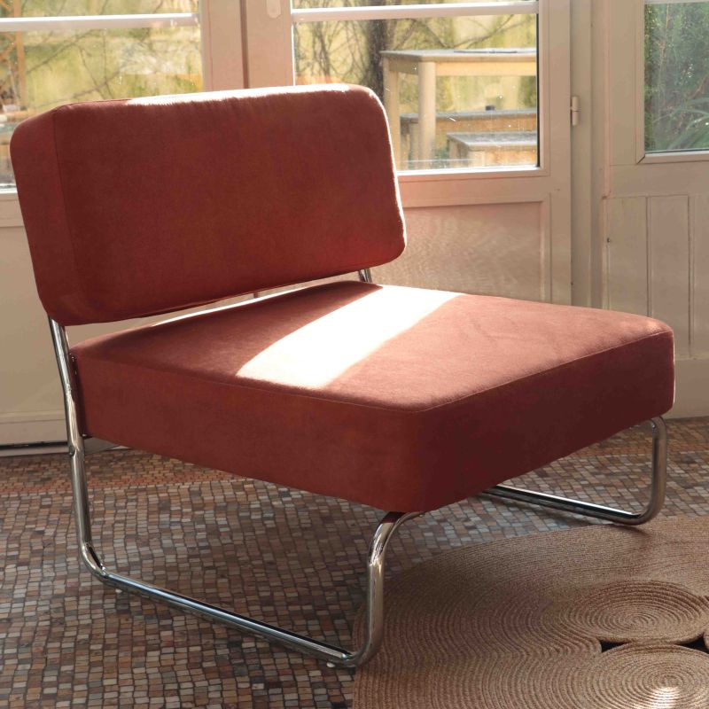 Fauteuil JACK tissu terracotta