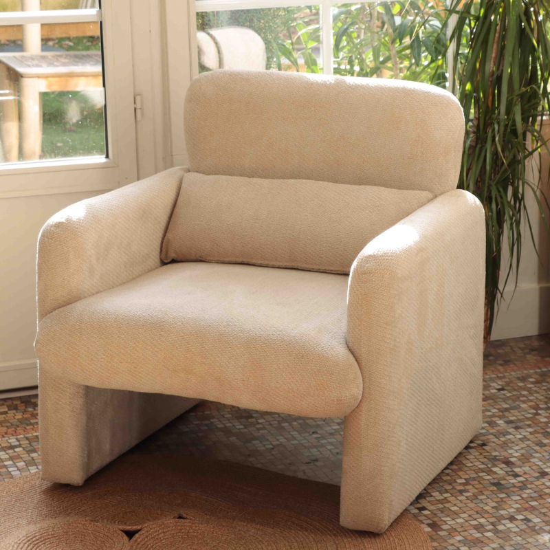 Fauteuil OMA tissu beige