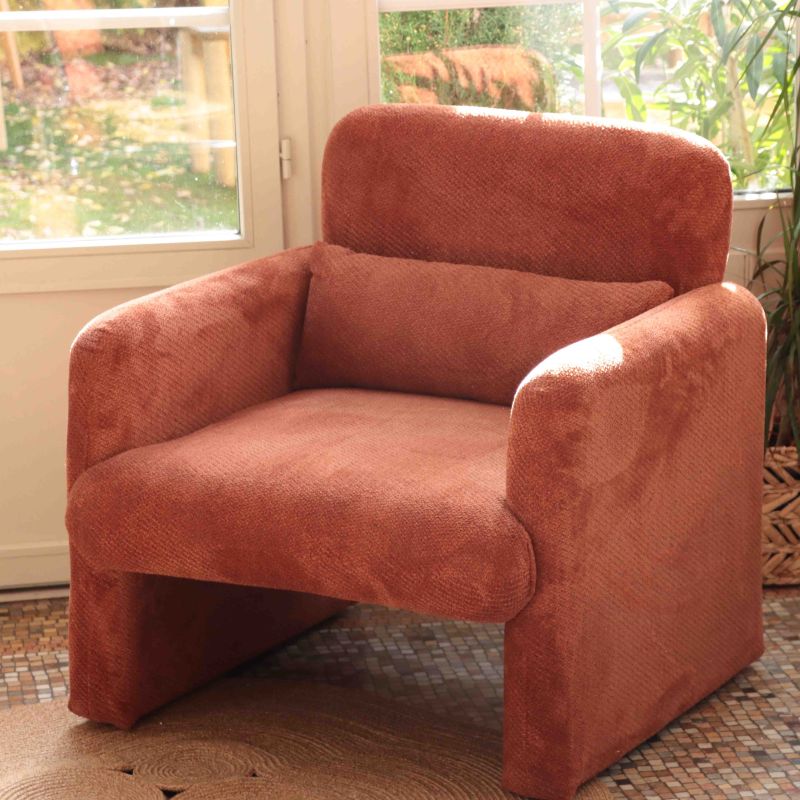 Fauteuil OMA tissu brique