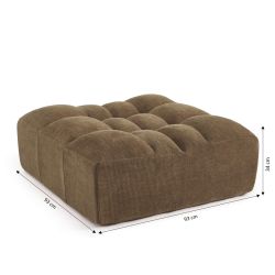Pouf JANIS modulable 1 place velours marron