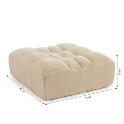Pouf JANIS modulable 1 place velours beige