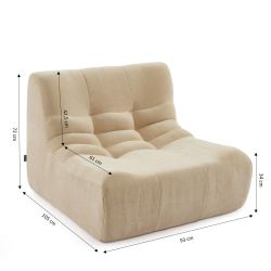 Chauffeuse JANIS modulable 1 place velours beige