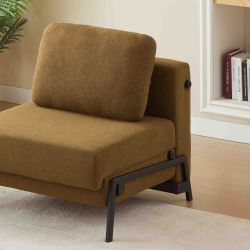 Fauteuil convertible NIO 1 place tissu marron