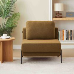 Fauteuil convertible NIO 1 place tissu marron