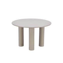 Table de séjour ronde NORI laquée brillante beige 120cm
