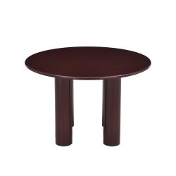 Table de séjour ronde NORI laquée brillante marron 120cm
