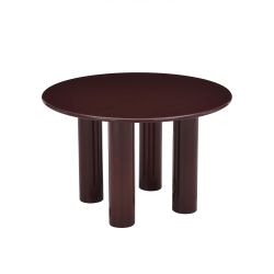 Table de séjour ronde NORI laquée brillante marron 120cm