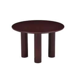 Table de séjour ronde NORI laquée brillante marron 120cm
