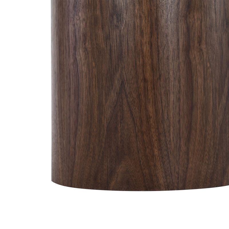 Table basse LOFA placage noyer et plateau céramique effet travertin 60cm