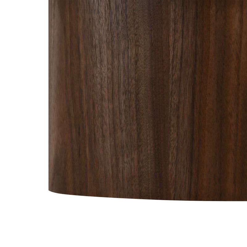 Table basse LOFA placage noyer et plateau céramique effet travertin 80cm