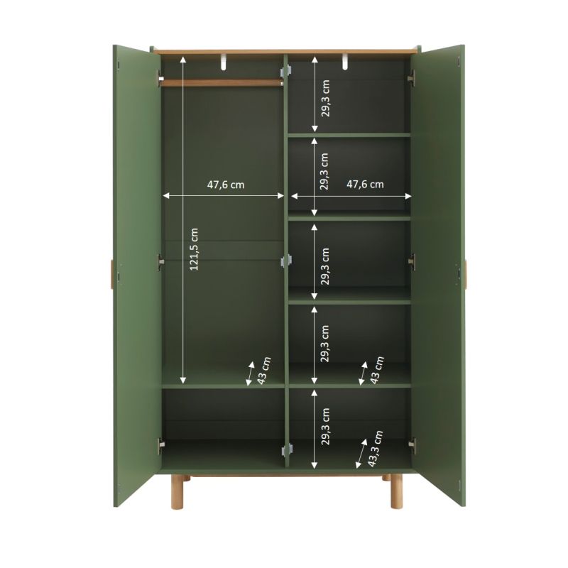 Armoire enfant AURA vert 2 portes