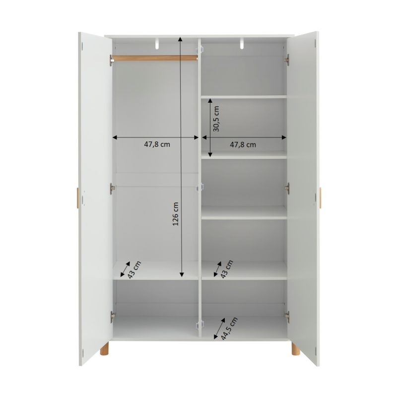 Armoire enfant ILIO blanc 2 portes