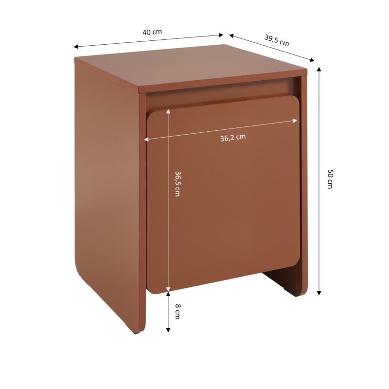 Table de chevet AKKA marron chocolat