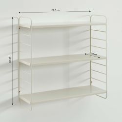 Etagère murale 3 niveaux PANTONE métal beige sable 60,5x20cm