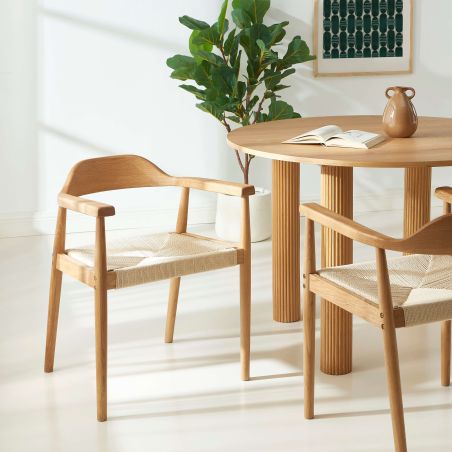 Lot de 2 chaises MARTIE chêne massif et corde