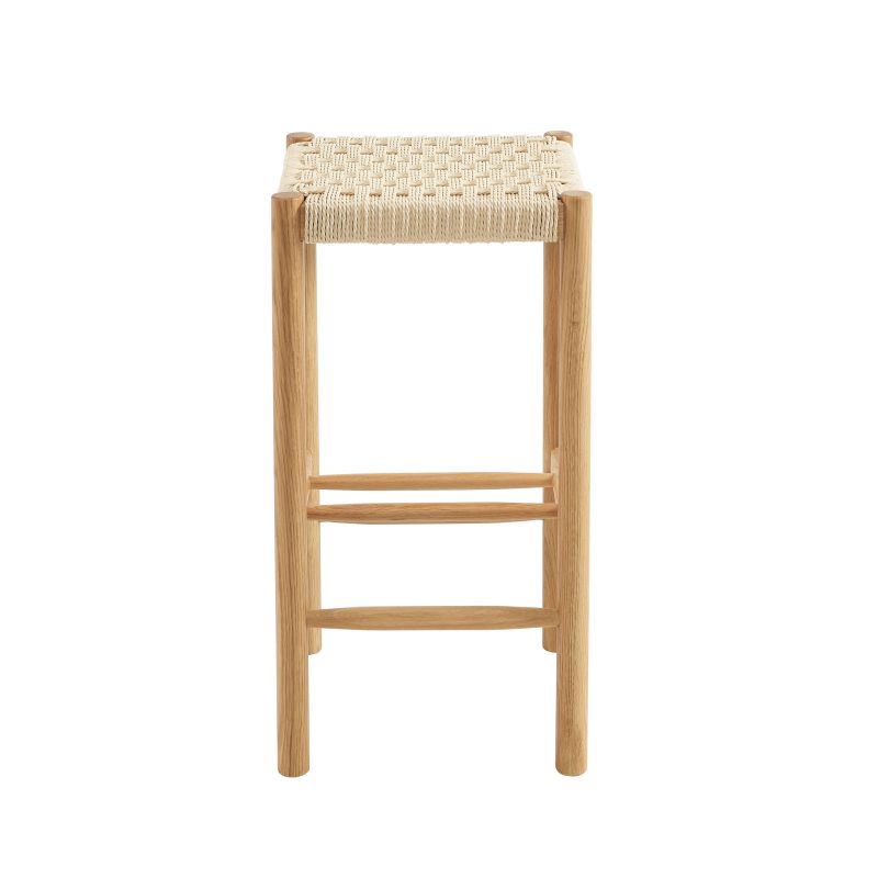 Lot de 2 tabourets ELLIO chêne massif et corde