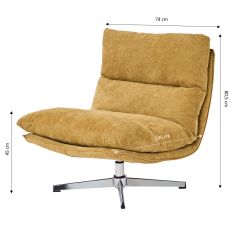 Fauteuil rotatif HYGEA 1 place tissu jaune moutarde