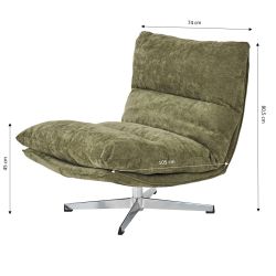 Fauteuil rotatif HYGEA 1 place tissu vert