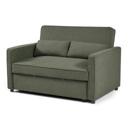 Canapé droit convertible NEVA 2 places tissu vert
