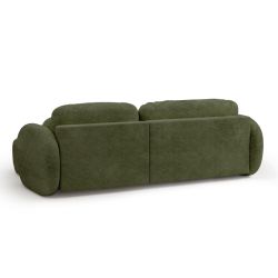 Canapé d'angle droit convertible CARLOTTA 4 places tissu chenille vert kaki