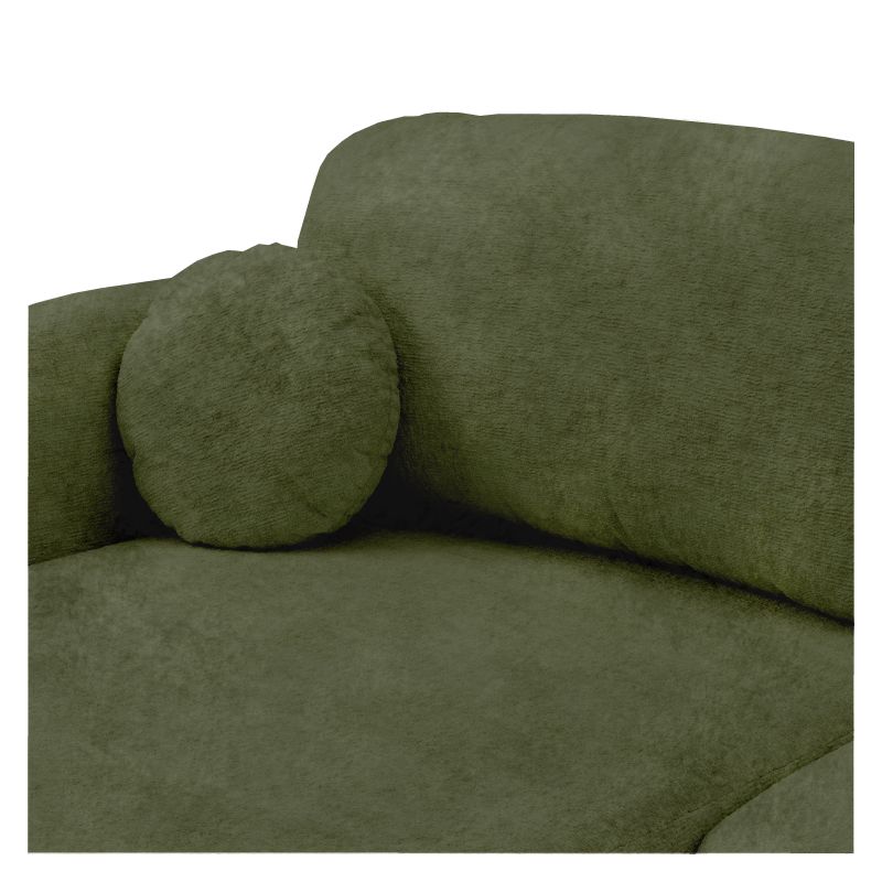 Canapé d'angle gauche convertible CARLOTTA 4 places tissu chenille vert kaki