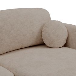 Canapé d'angle droit convertible CARLOTTA 4 places tissu bouclette taupe