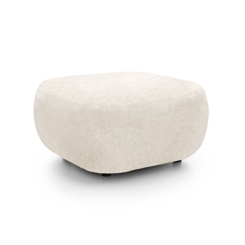 Pouf CARLOTTA tissu chenille écru